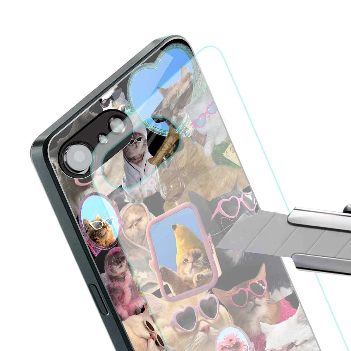 Catastic Montage stylish phone case for iphone 16e | glossy glass and slim fit