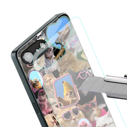 Catastic Montage stylish phone case for iphone 16e | glossy glass and slim fit