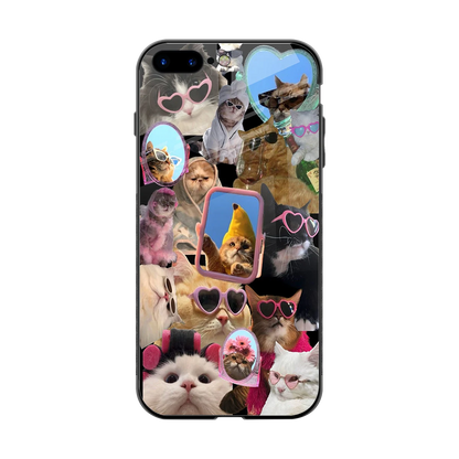 Catastic Montage back phone cover | glass case for iphone 7 plus