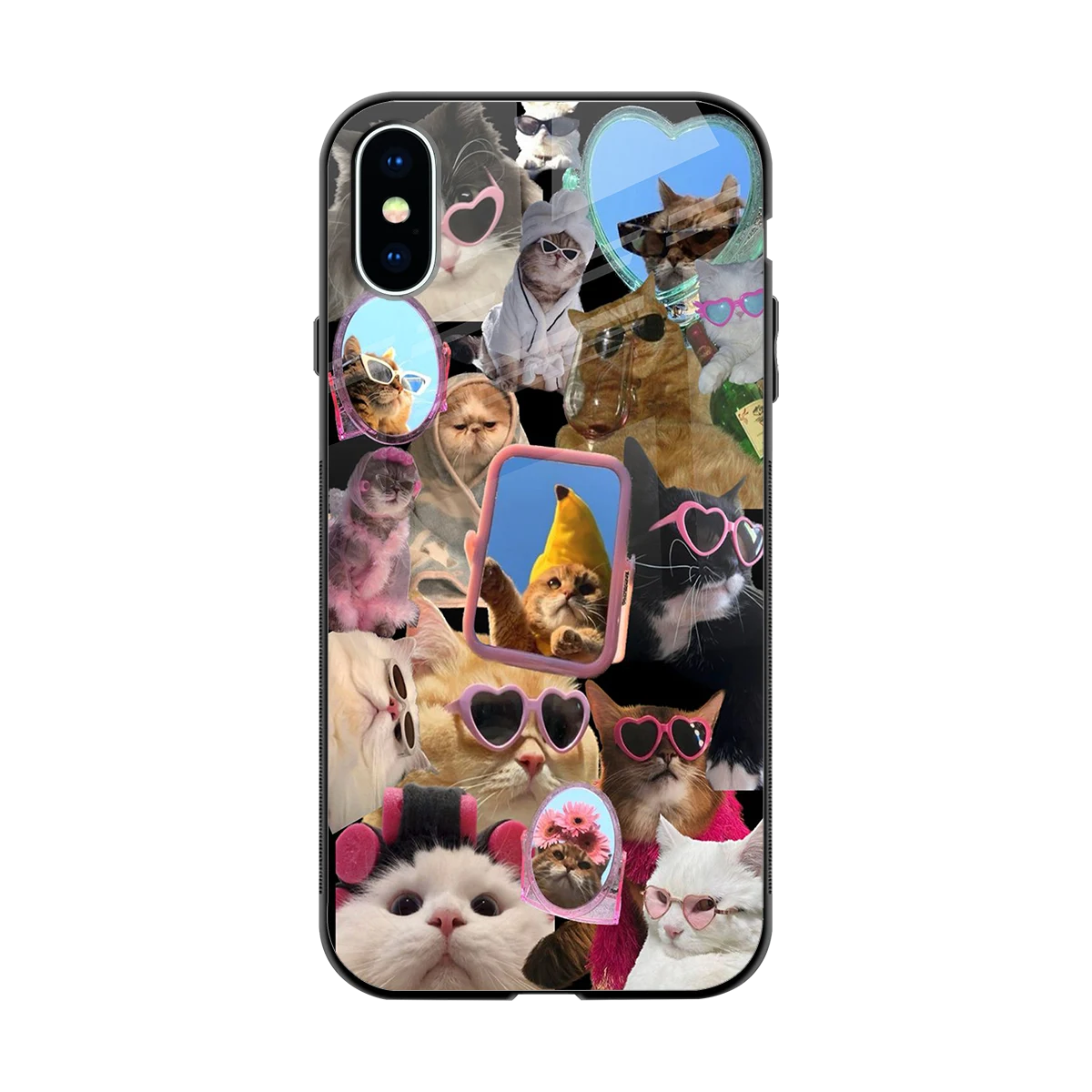 Catastic Montage back phone cover | glass case for iphone xs