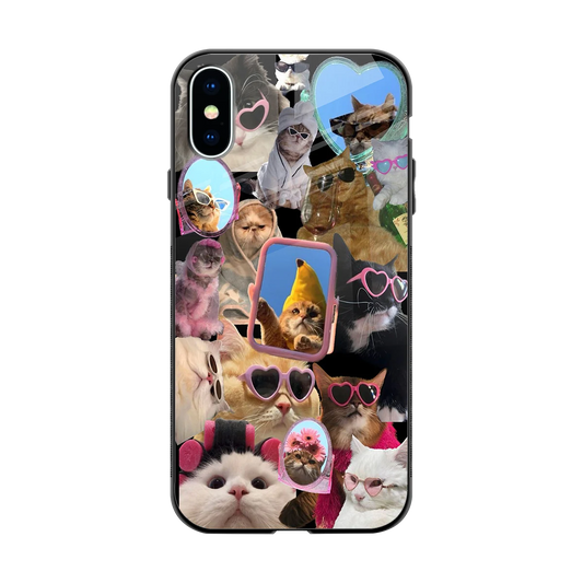 Catastic Montage back phone cover | glass case for iphone xs