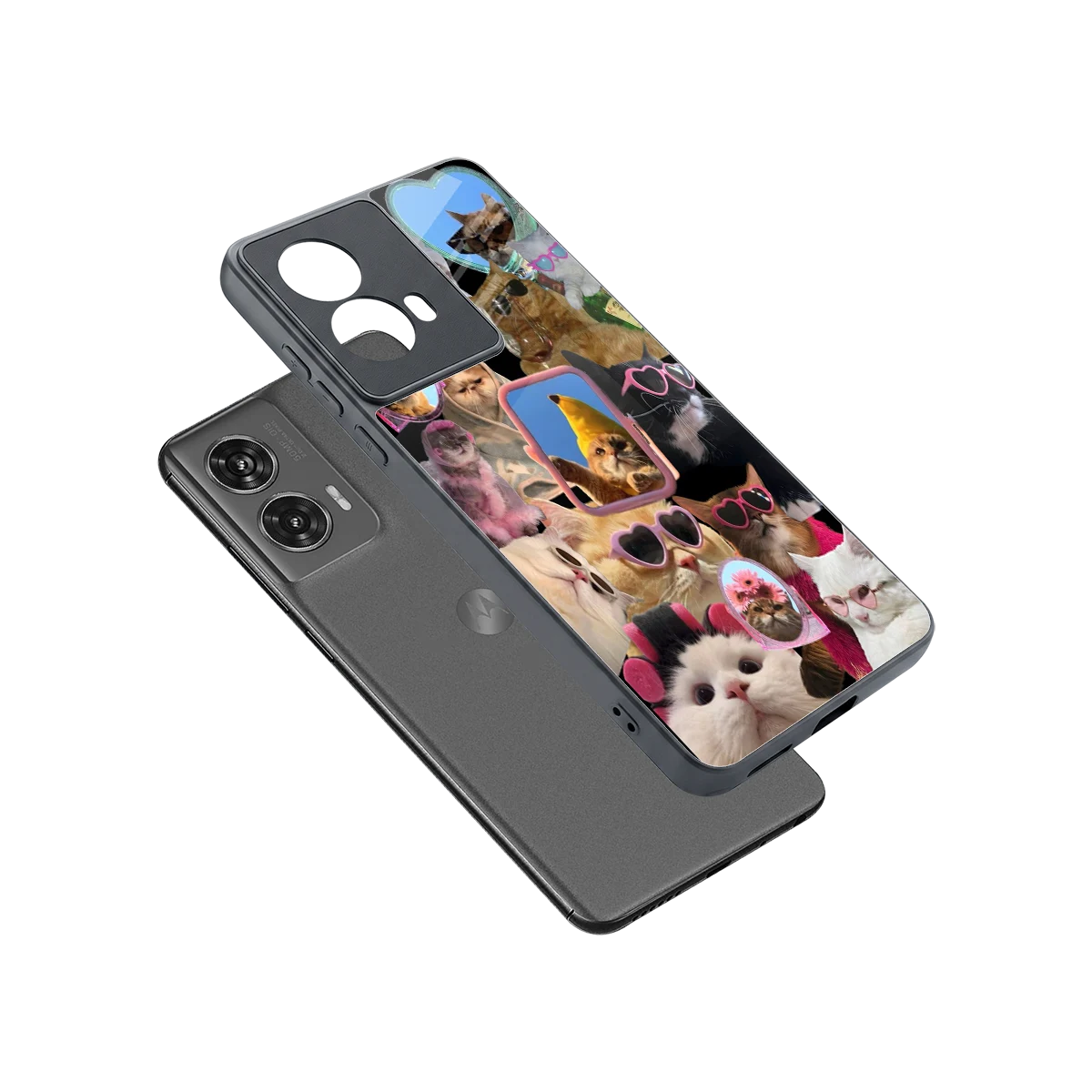Catastic Montage sleek motorola edge 50 fusion cover with tempered glass back and TPU edges
