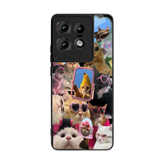 Catastic Montage back phone cover | glass case for motorola edge 50 pro