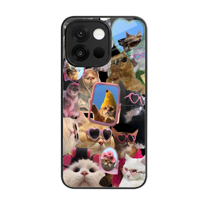Catastic Montage back phone cover | glass case for oneplus 13s