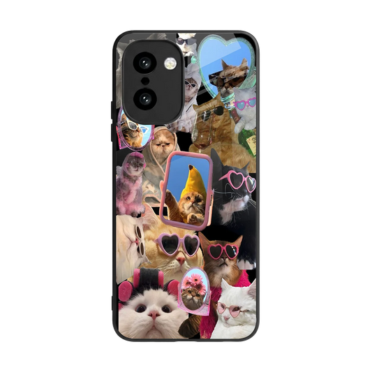 Catastic Montage back phone cover | glass case for oneplus 15r