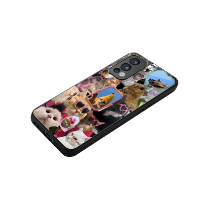 Catastic Montage stylish phone case for oneplus nord 2 | glossy glass and slim fit