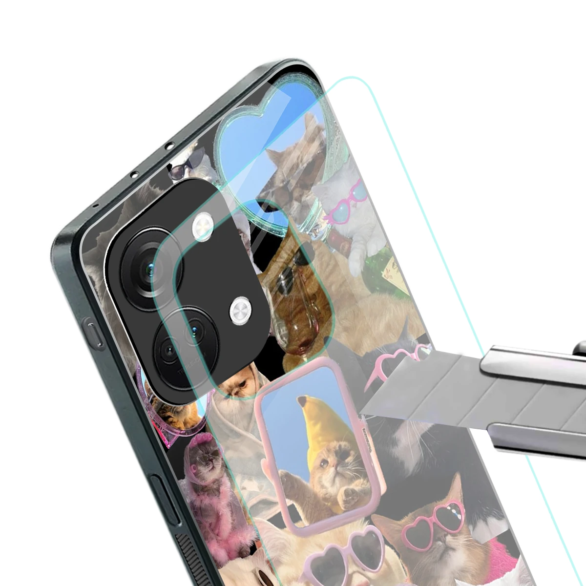Catastic Montage stylish phone case for oneplus nord 3 | glossy glass and slim fit