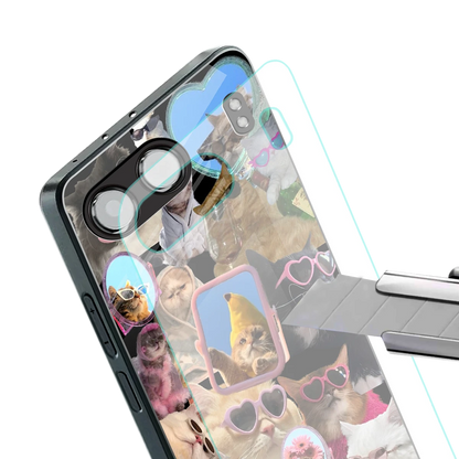 Catastic Montage stylish phone case for oneplus nord 4 | glossy glass and slim fit