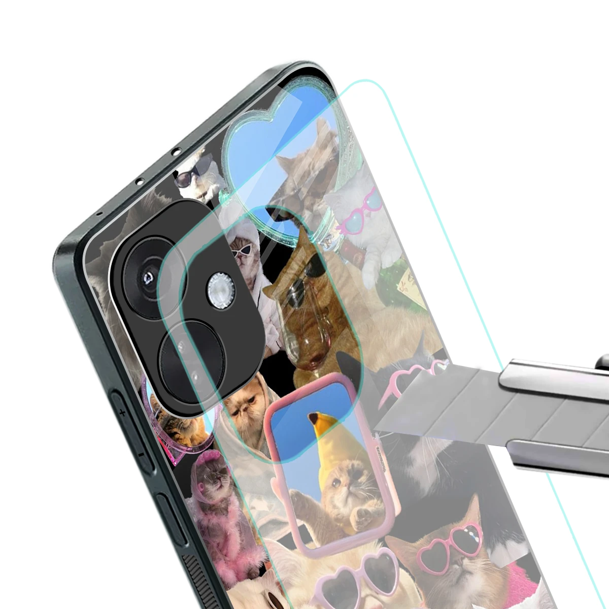 Catastic Montage stylish phone case for oneplus nord ce 3 | glossy glass and slim fit
