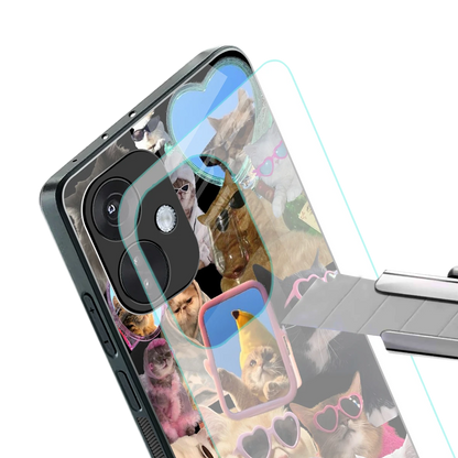Catastic Montage stylish phone case for oneplus nord ce 3 | glossy glass and slim fit