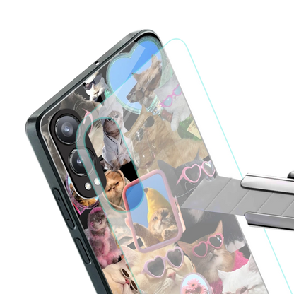 Catastic Montage stylish phone case for oneplus nord ce 4 lite | glossy glass and slim fit