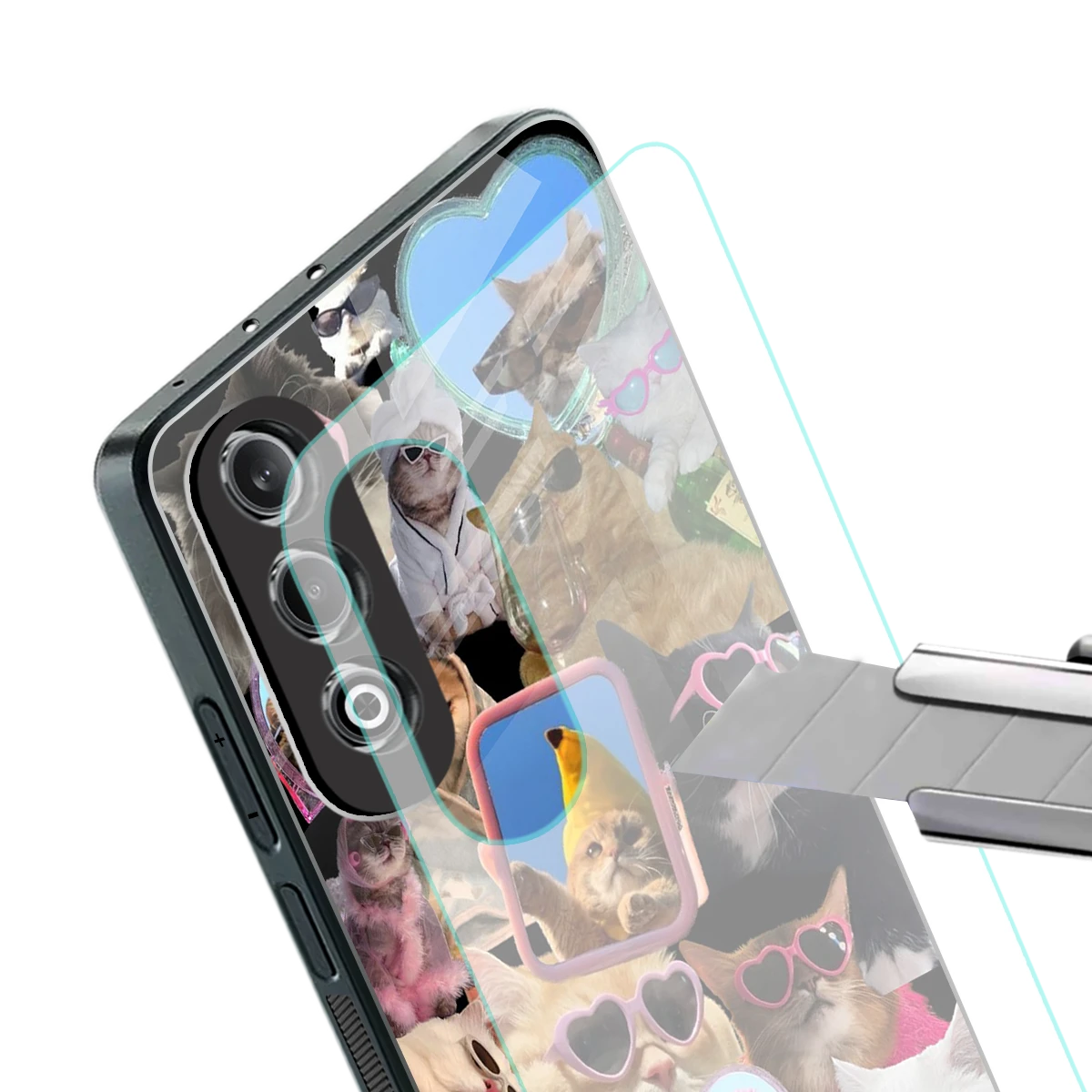 Catastic Montage stylish phone case for oneplus nord ce 4 | glossy glass and slim fit