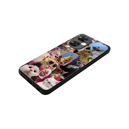 Catastic Montage stylish phone case for oneplus nord ce 3 lite | glossy glass and slim fit