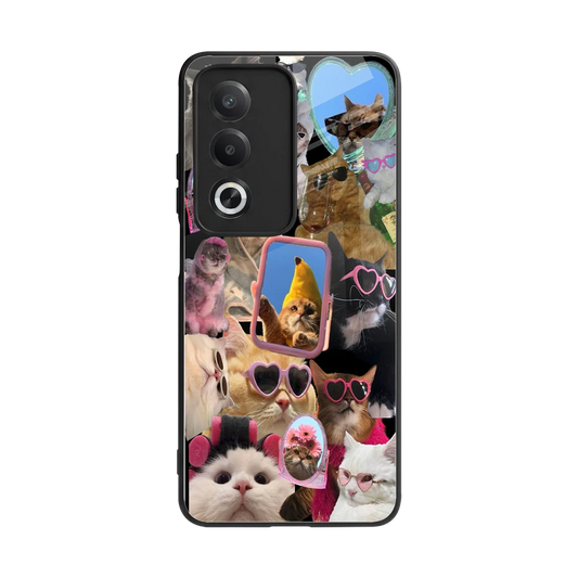 Catastic Montage back phone cover | glass case for oppo a3 pro