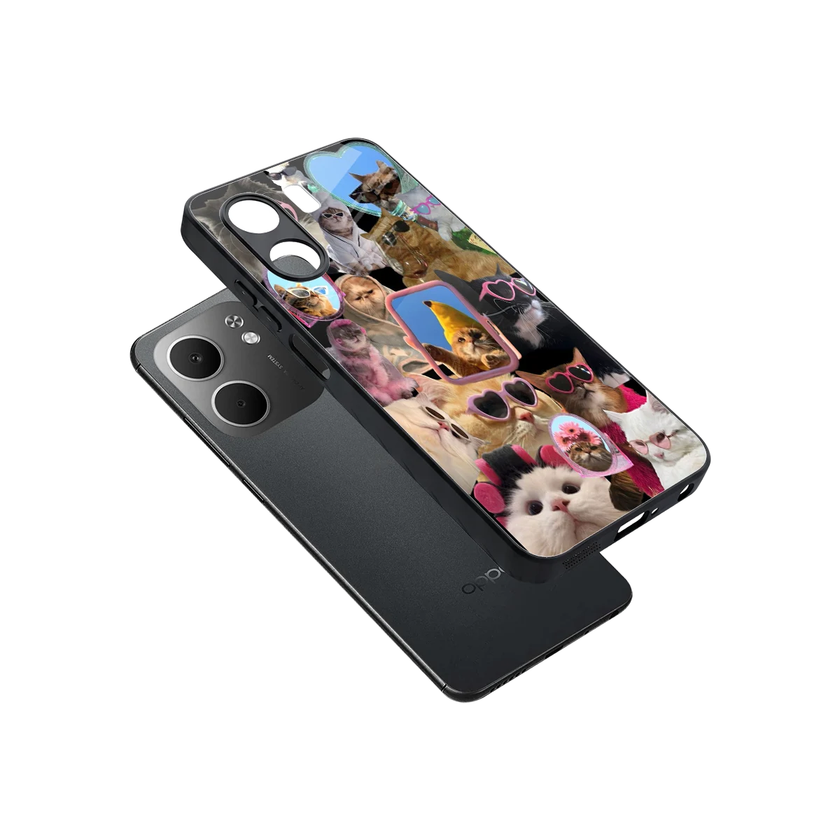 Catastic Montage sleek oppo a5x 5g cover with tempered glass back and TPU edges