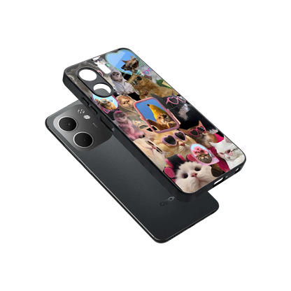 Catastic Montage sleek oppo a5x 5g cover with tempered glass back and TPU edges