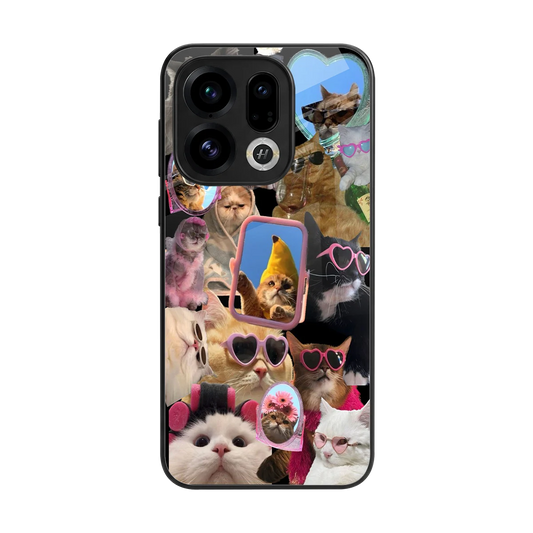 Catastic Montage back phone cover | glass case for oppo find x9