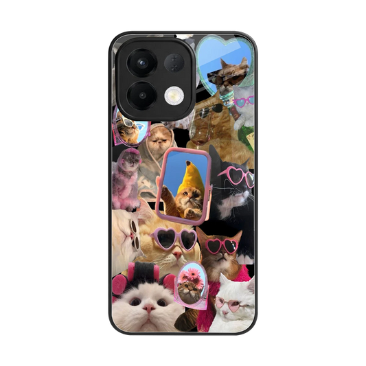 Catastic Montage back phone cover | glass case for oppo k13 5g