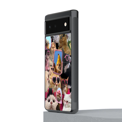 Catastic Montage stylish phone case for google pixel 6a | glossy glass and slim fit
