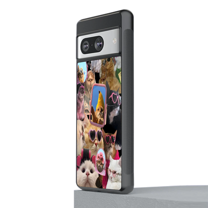 Catastic Montage stylish phone case for google pixel 8 | glossy glass and slim fit