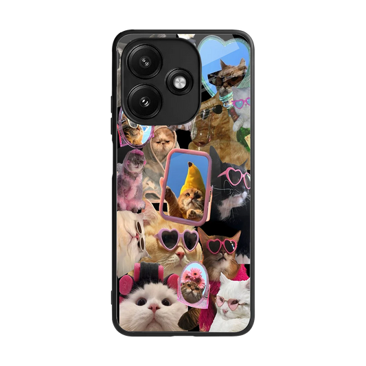 Catastic Montage back phone cover | glass case for redmi 12 5g