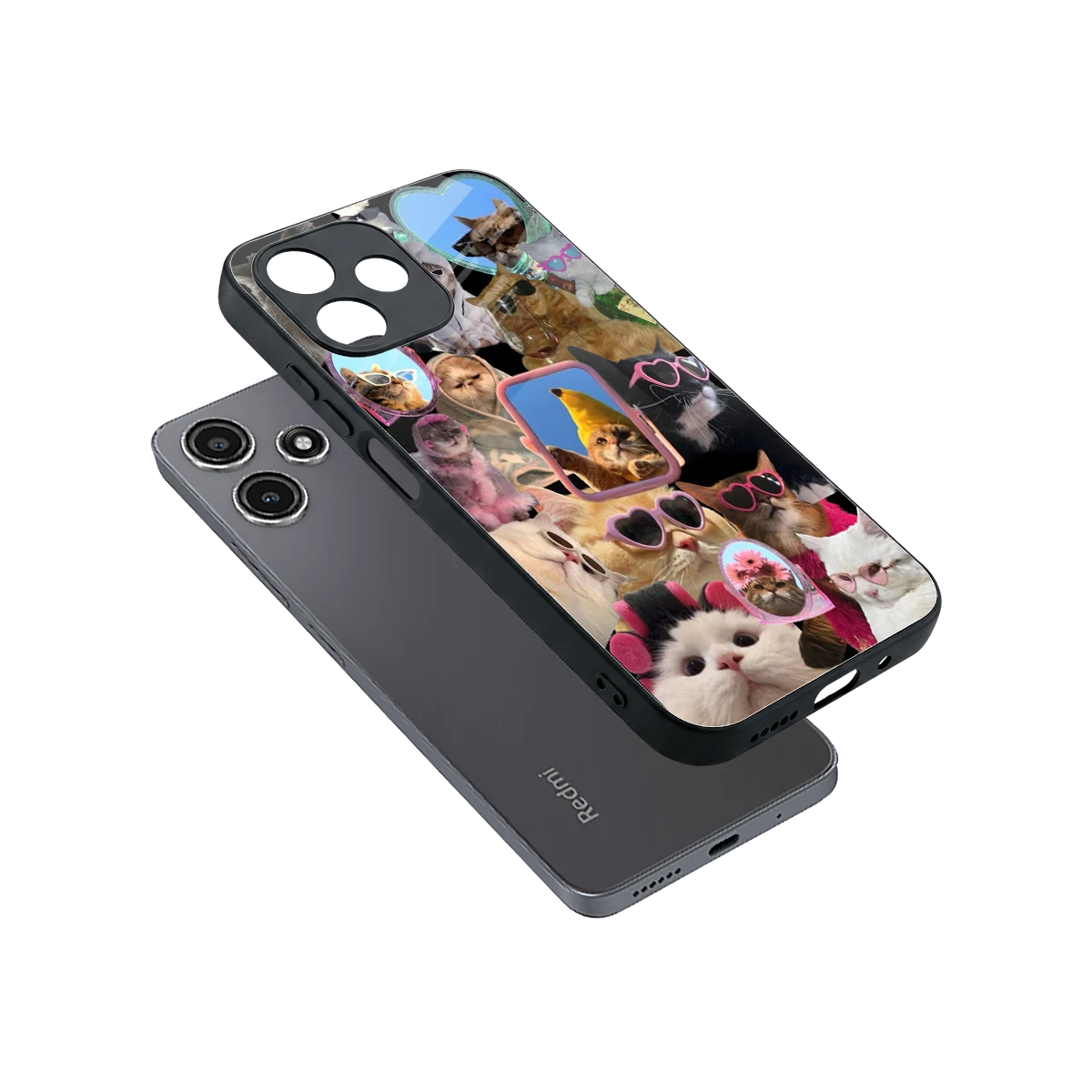 Catastic Montage sleek redmi 12 5g cover with tempered glass back and TPU edges