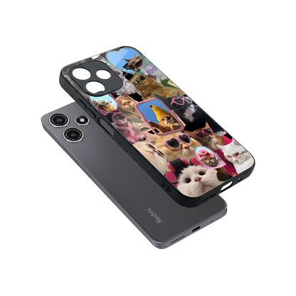 Catastic Montage sleek redmi 12 5g cover with tempered glass back and TPU edges