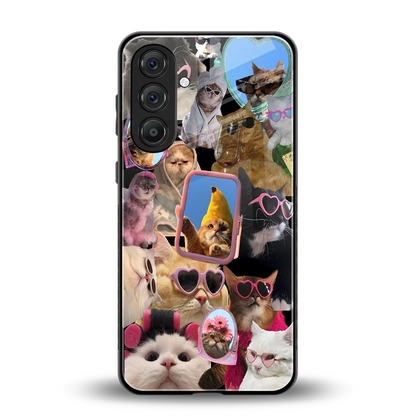 Catastic Montage back phone cover | glass case for samsung galaxy a55 5g