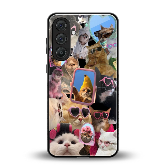 Catastic Montage back phone cover | glass case for samsung galaxy m36 5g