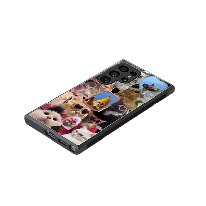 Catastic Montage stylish phone case for samsung galaxy s24 ultra | glossy glass and slim fit