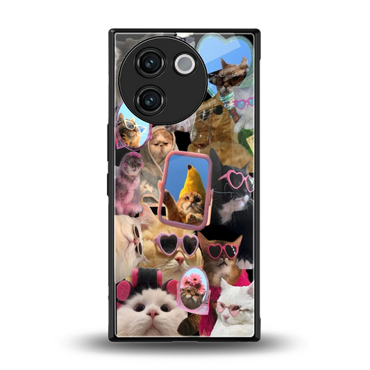 Catastic Montage back phone cover | glass case for vivo v30e