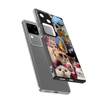 Catastic Montage sleek vivo v30 cover with tempered glass back and TPU edges