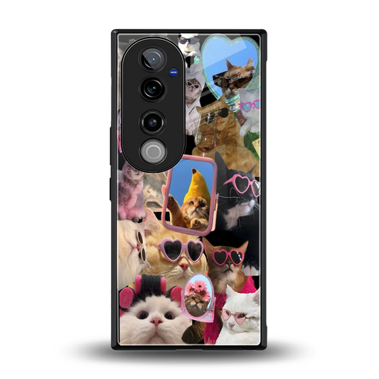 Catastic Montage back phone cover | glass case for vivo v40 pro
