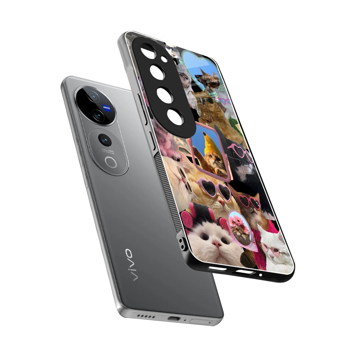 Catastic Montage sleek vivo v40 pro cover with tempered glass back and TPU edges