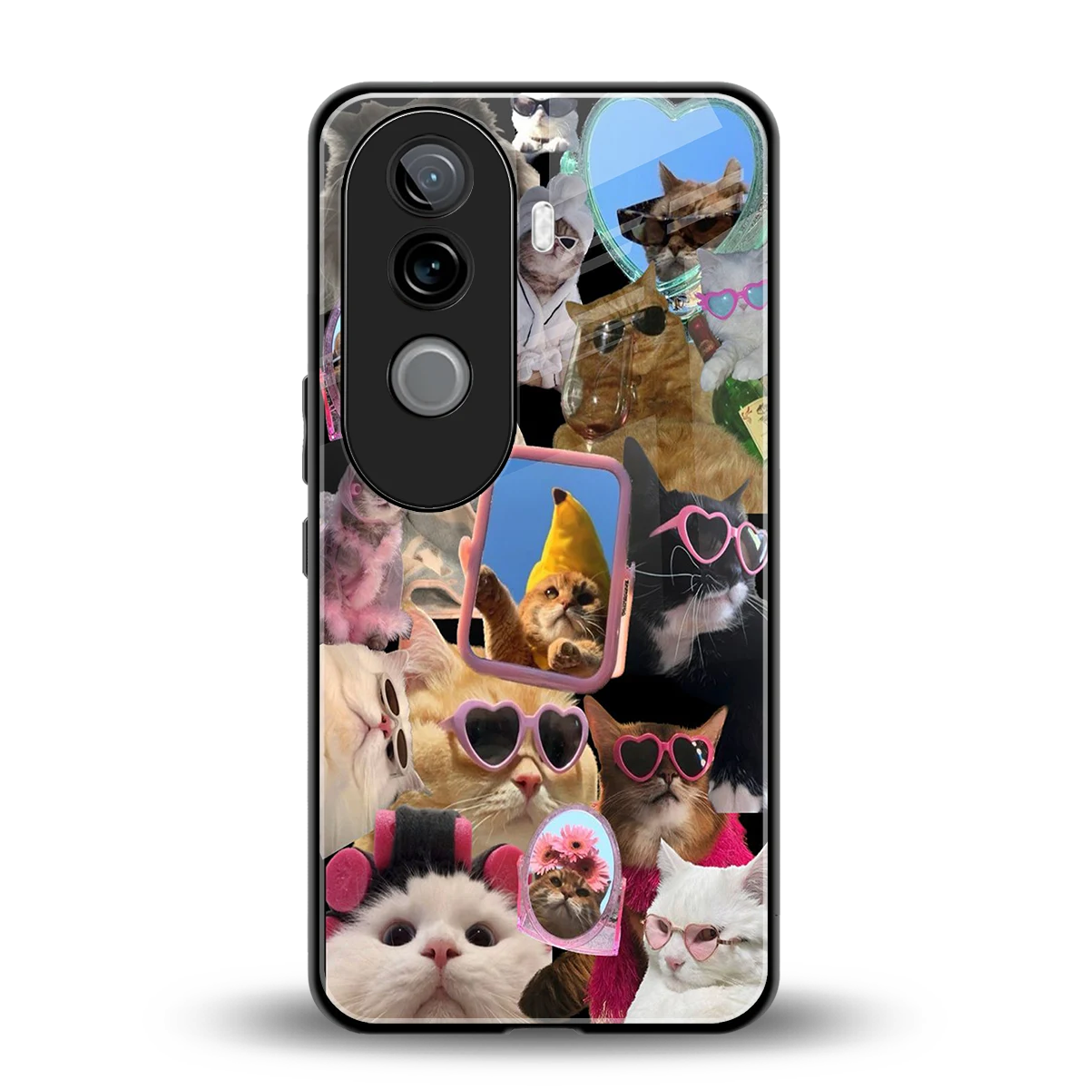Catastic Montage back phone cover | glass case for vivo v40e
