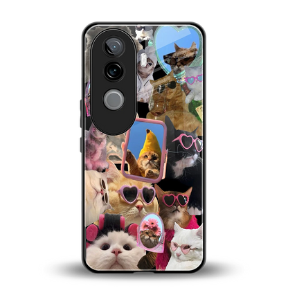 Catastic Montage back phone cover | glass case for vivo v40e