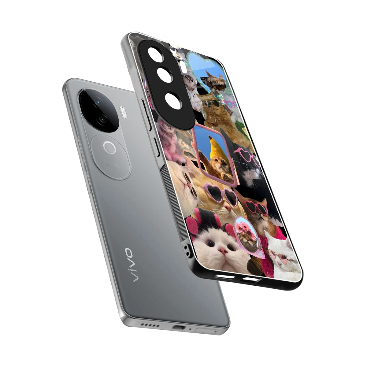 Catastic Montage sleek vivo v40e cover with tempered glass back and TPU edges