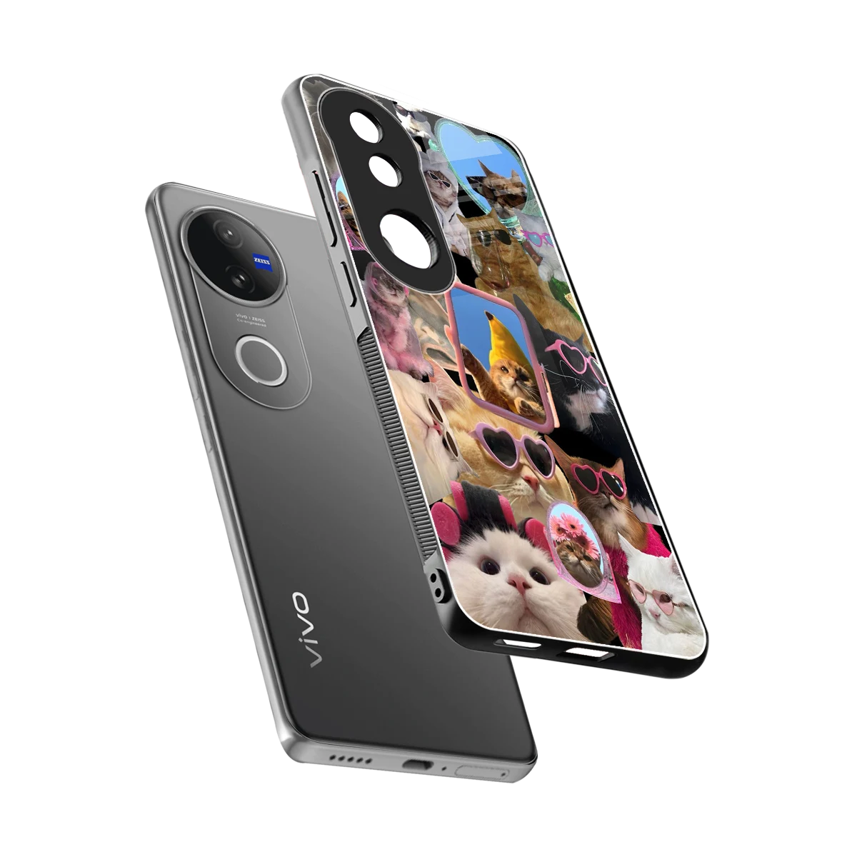 Catastic Montage sleek vivo v50 cover with tempered glass back and TPU edges