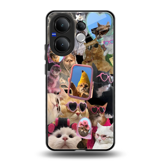 Catastic Montage back phone cover | glass case for vivo v60
