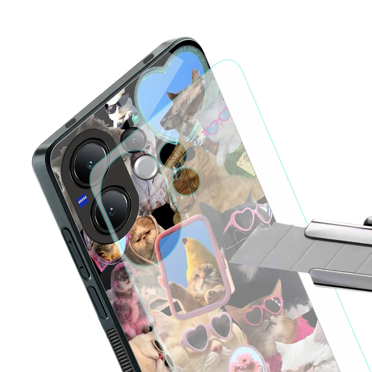Catastic Montage stylish phone case for vivo v60 | glossy glass and slim fit