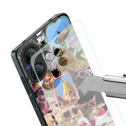 Catastic Montage stylish phone case for vivo v60 | glossy glass and slim fit