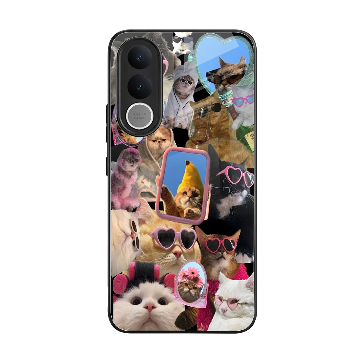 Catastic Montage back phone cover | glass case for vivo v70 fe