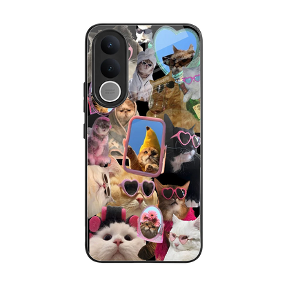 Catastic Montage back phone cover | glass case for vivo v70 fe