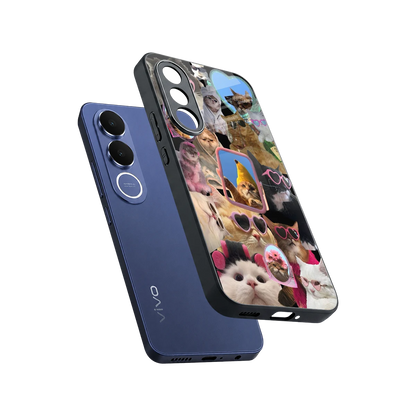 Catastic Montage sleek vivo v70 fe cover with tempered glass back and TPU edges