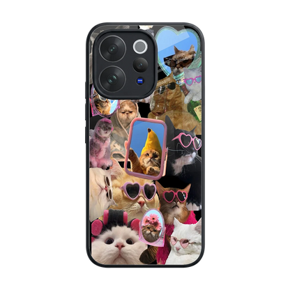 Catastic Montage back phone cover | glass case for vivo v70 elite