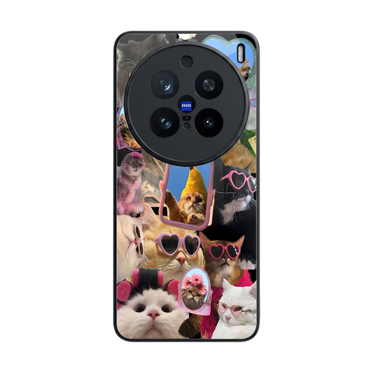 Catastic Montage back phone cover | glass case for vivo x200 pro