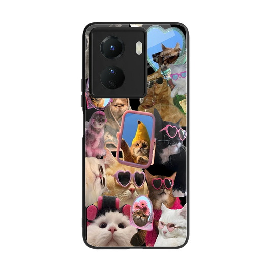 Catastic Montage back phone cover | glass case for vivo y16