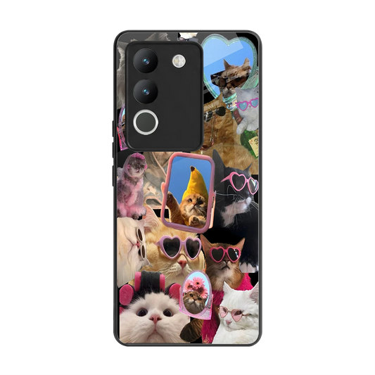 Catastic Montage back phone cover | glass case for vivo y200 5g