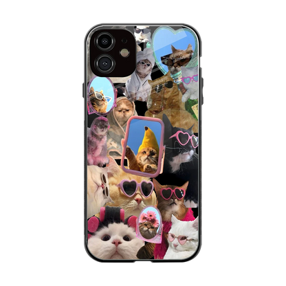 Catastic Montage back phone cover | glass case for iphone 12