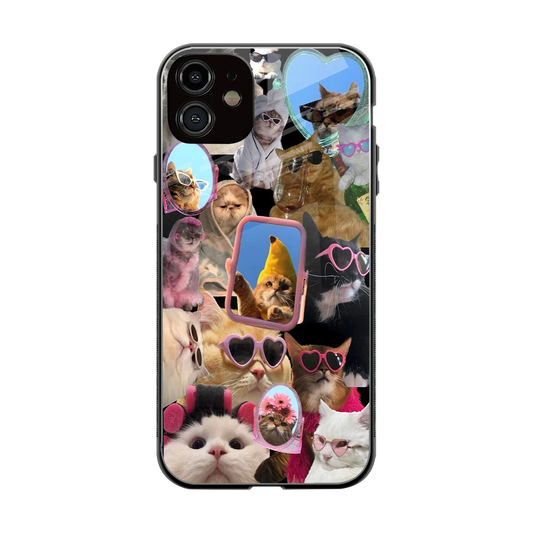Catastic Montage back phone cover | glass case for iphone 11
